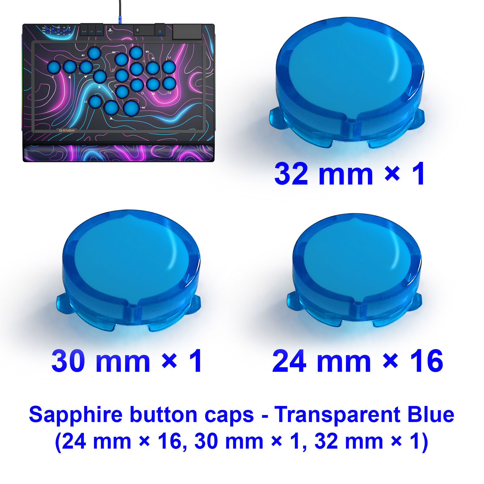 QANBA SAPPHIRE S1 Düğme Kapağı - Joystick Arcade Parts incelemesi ve fiyatı